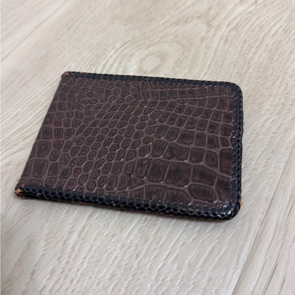 VTG Handmade Brown Crocodile Genuine Leather Wallet Men’s